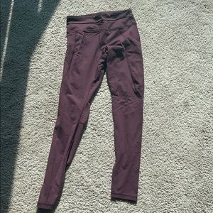 Burgundy matte leggings